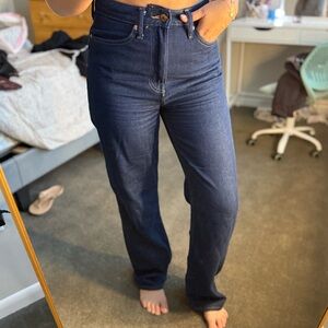 H&M Dark Blue Women's Straight Leg Pants